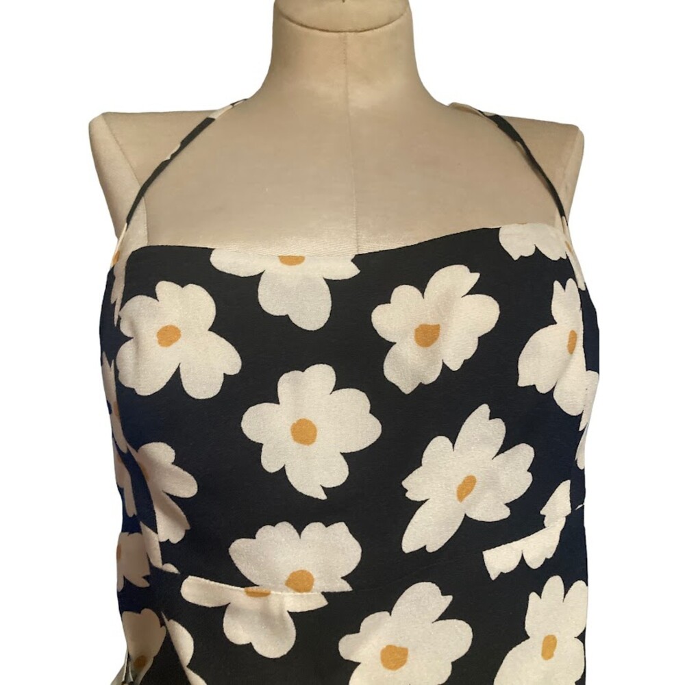 Reformation Gemma Coconut Dress floral halter wrap NWT Size 8 - Picture 10 of 16